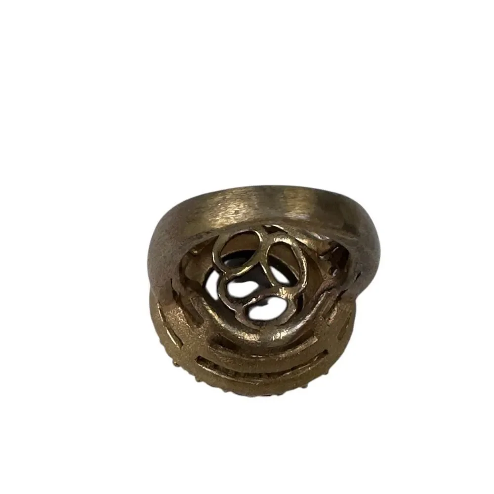 Vintage Druzy Ring 18K Plated Womens Size 4.5